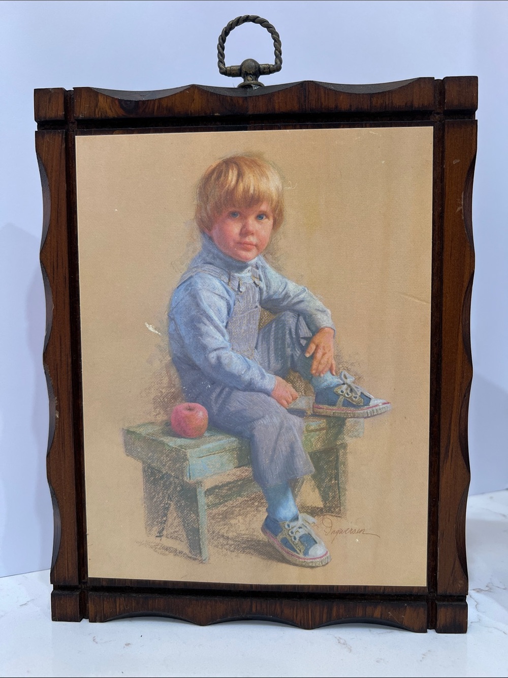 Vintage James Ingwersen “Gary & Gretchen” Decorative Wood Wall Art Set - Picture 4 of 14